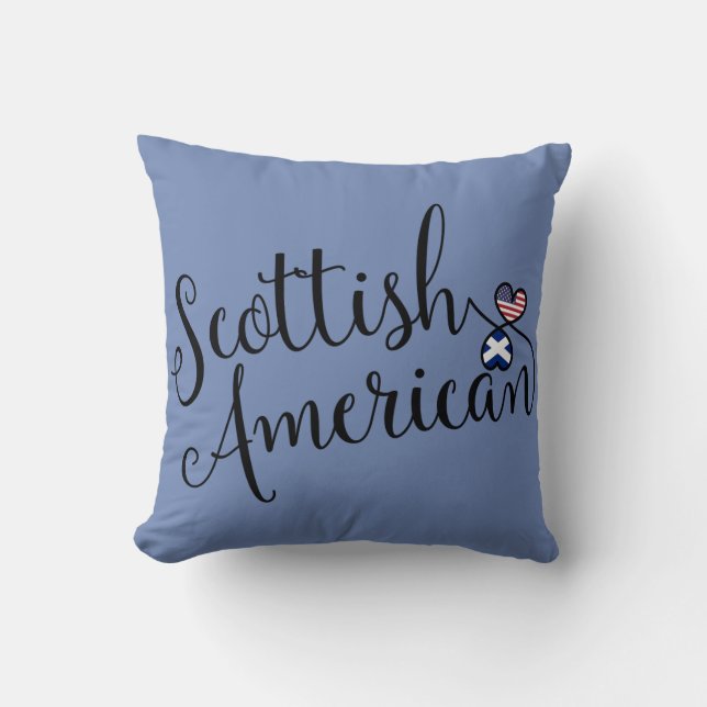 Scottish American Entwined Hearts Throw Cushion Kissen (Vorderseite)