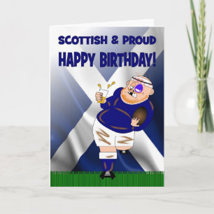Scottish and Proud Beer Rugby Birthday Card Karte