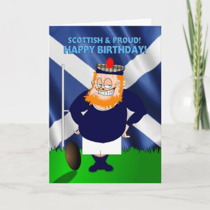 Scottish and Proud Rugby Birthday Card Karte