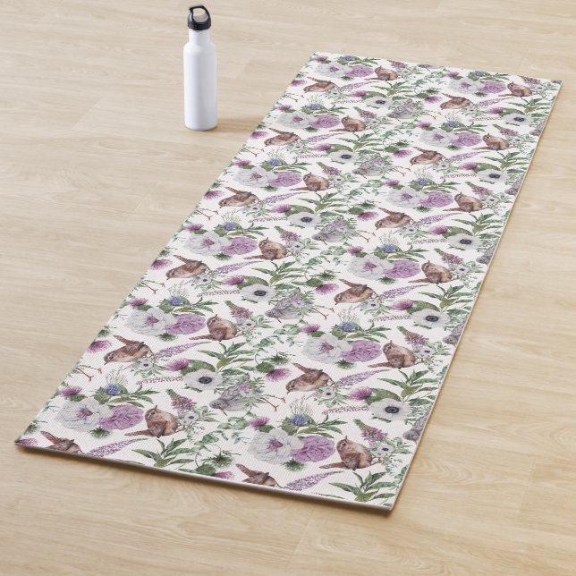 Scottish Bird Blume and Thistle Yogamatte (Beispiel)
