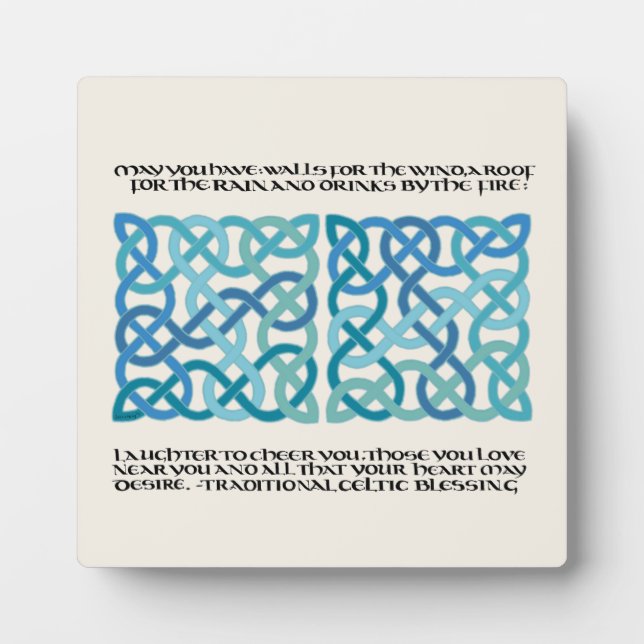 Scottish Blessing Calligraphy with Celtic Knots Fotoplatte (Vorderseite)