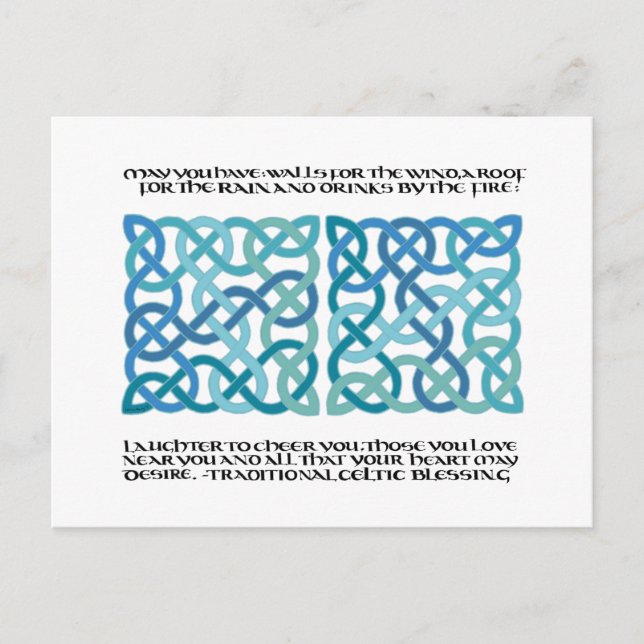 Scottish Blessing Calligraphy with Celtic Knots Postkarte (Vorderseite)