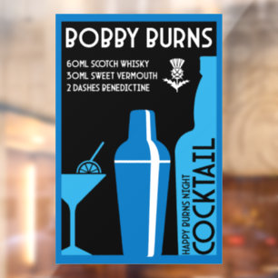 Scottish Bobby Burns Whiskey Cocktail Fensteraufkleber
