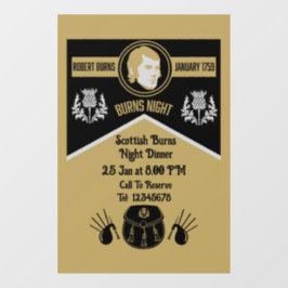 Scottish Burns Night Dinner Invite Fensteraufkleber