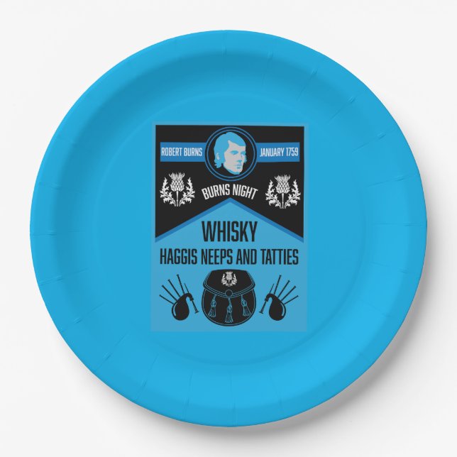 Scottish Burns Night Super Pappteller (Vorderseite)