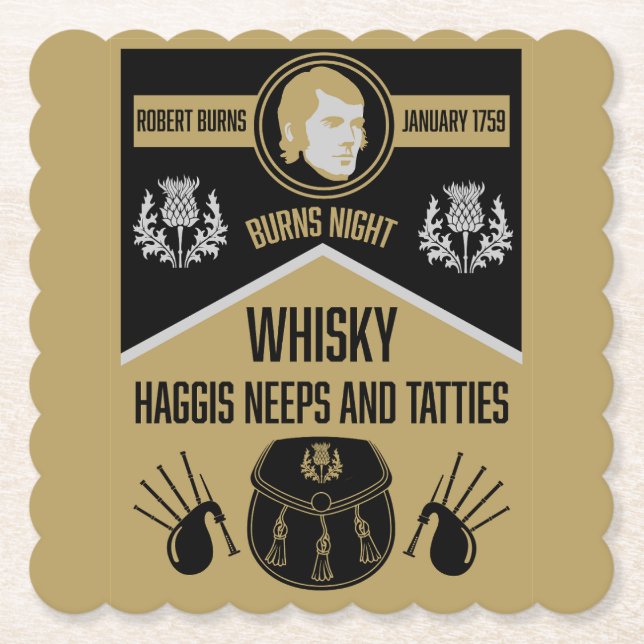 Scottish Burns Night Untersetzer (Vorderseite)