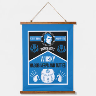 Scottish Burns Night Wandteppich Mit Holzrahmen
