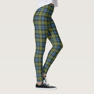 Scottish Campbell blau und grüner Tartan kariert Leggings