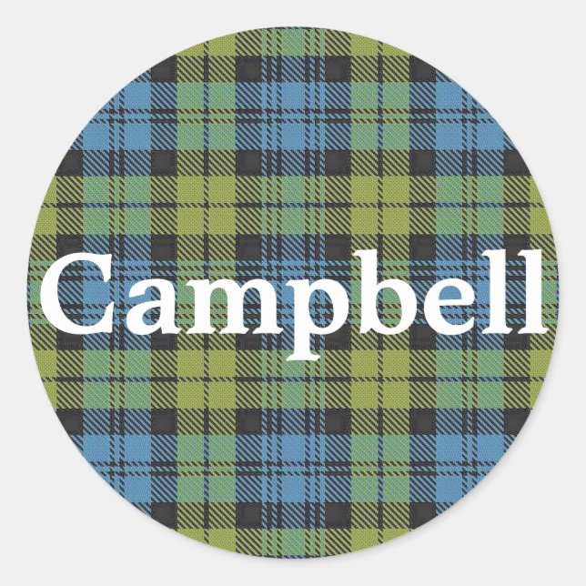 Scottish Campbell Family Tartan Kariert Runder Aufkleber (Vorderseite)