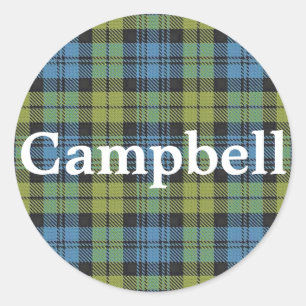 Scottish Campbell Family Tartan Kariert Runder Aufkleber