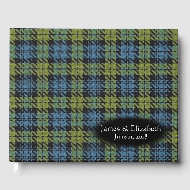 Scottish Campbell Family Tartan Kariert Wedding Gästebuch (Vorderseite)