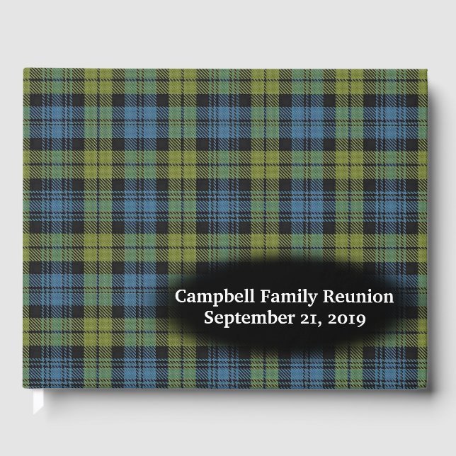 Scottish Campbell Tartan Kariert Family Wiedersehe Gästebuch (Vorderseite)