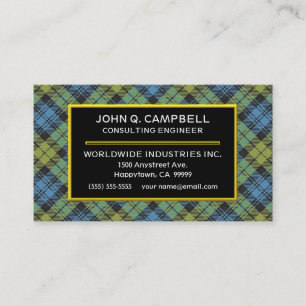 Scottish Campbell Tartan Kariert Visitenkarte