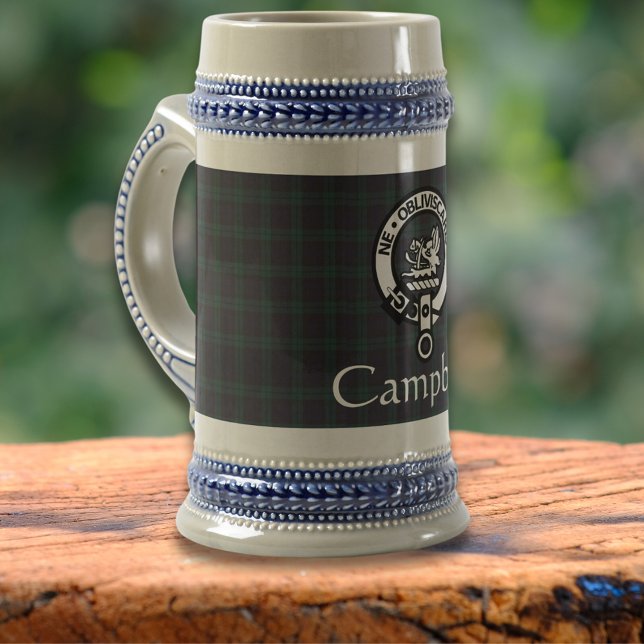 Scottish Campbell Wappen Abzeichen & Tartan Bierglas (Von Creator hochgeladen)