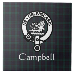 Scottish Campbell Wappen Abzeichen & Tartan Fliese