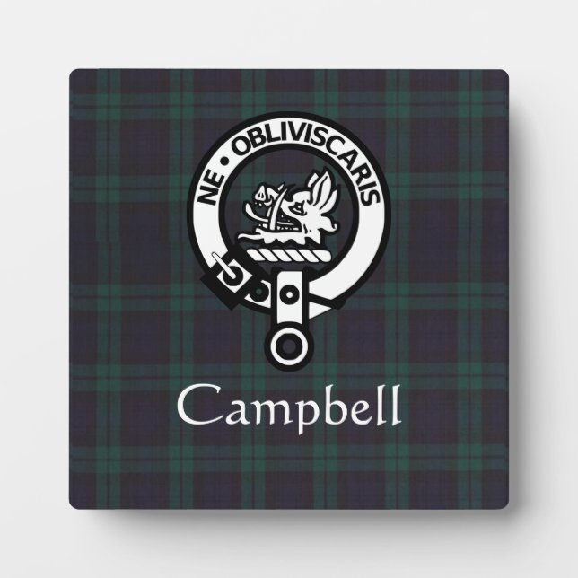 Scottish Campbell Wappen Abzeichen & Tartan Fotoplatte (Vorderseite)