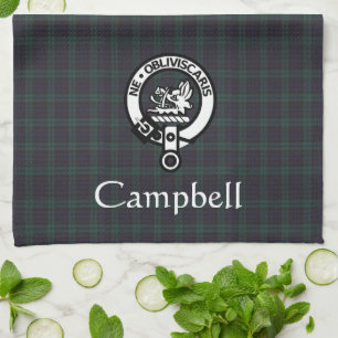Scottish Campbell Wappen Abzeichen & Tartan Geschirrtuch