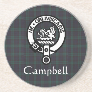 Scottish Campbell Wappen Abzeichen & Tartan Getränkeuntersetzer