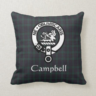 Scottish Campbell Wappen Abzeichen & Tartan Kissen