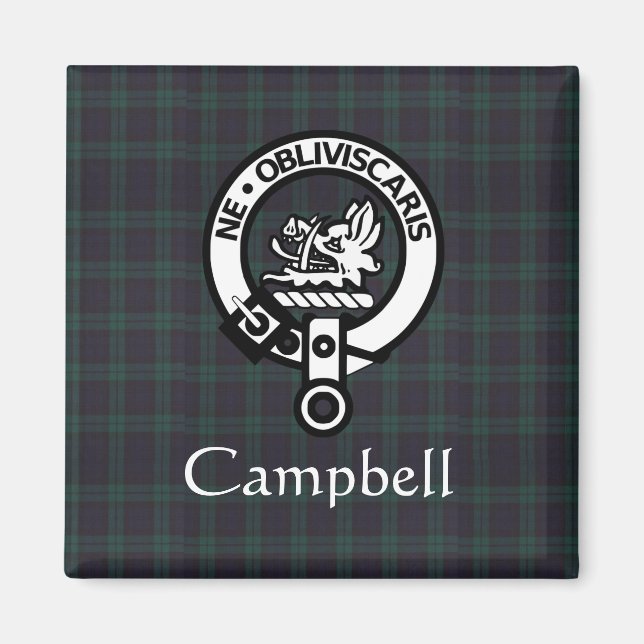 Scottish Campbell Wappen Abzeichen & Tartan Magnet (Vorne)