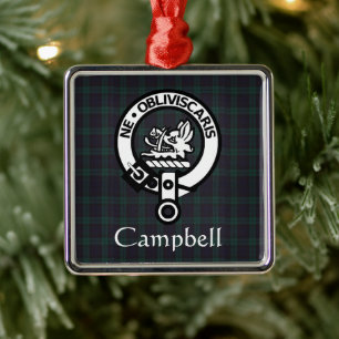 Scottish Campbell Wappen Abzeichen & Tartan Ornament Aus Metall