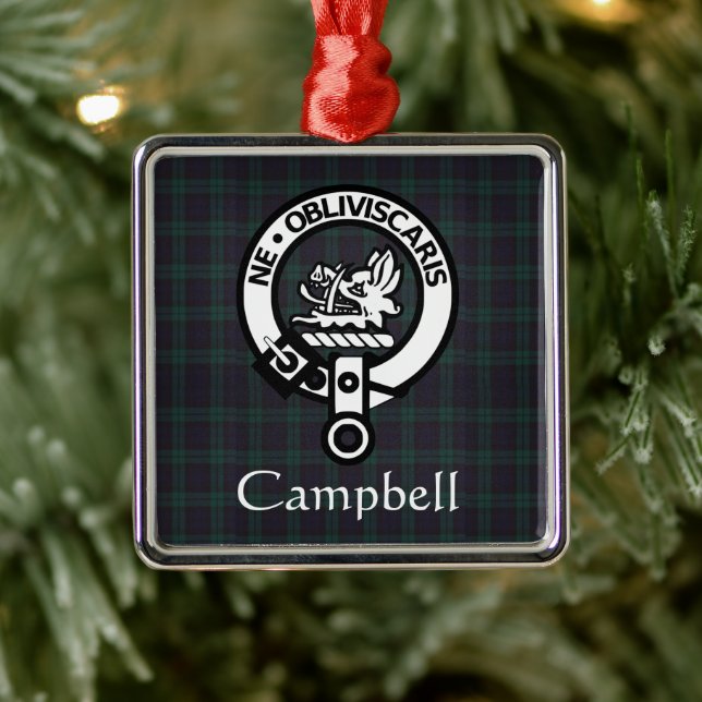 Scottish Campbell Wappen Abzeichen & Tartan Ornament Aus Metall (Baum)