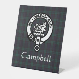 Scottish Campbell Wappen Abzeichen & Tartan Sockelschild