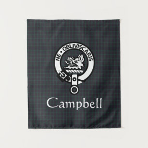 Scottish Campbell Wappen Abzeichen & Tartan Wandteppich