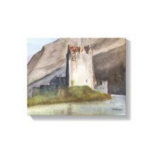 SCOTTISH CASTLES LANDSCAPE WATERCOLOR CANVAS DRUCK
