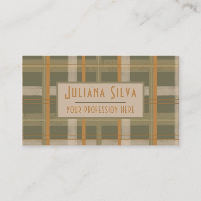 Scottish Celtic Tartan Pattern mit QR Visitenkarte (Vorderseite)