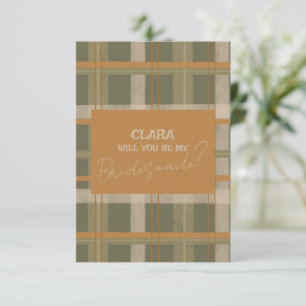 Scottish Celtic Tartan Pattern Wedding Bridesmade Einladung