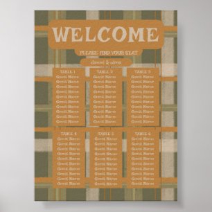 Scottish Celtic Tartan PatternWeddi Seating Charts Poster