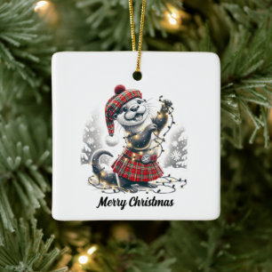 Scottish Christmas Otter Christmas Keramikornament