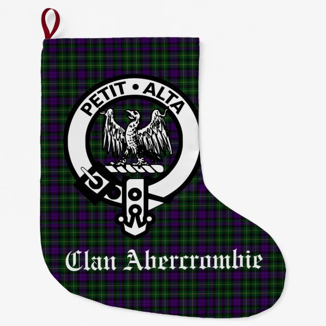 Scottish Clan Abercrombie Wappen & Tartan Großer Weihnachtsstrumpf (Vorderseite)