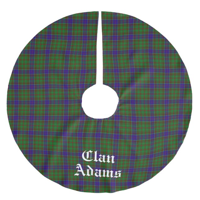 Scottish Clan Adams Tartan Custom Polyester Weihnachtsbaumdecke (Vorderseite)