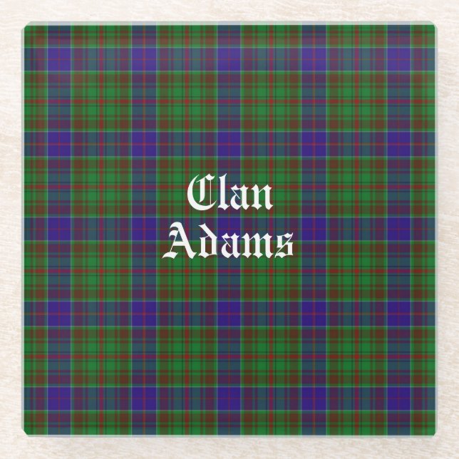 Scottish Clan Adams Tartan Glasuntersetzer (Vorderseite)