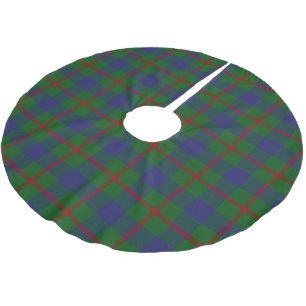 Scottish Clan Agnew Red Green Blue Tartan Polyester Weihnachtsbaumdecke