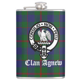 Scottish Clan Agnew Wappen & Tartan Flachmann
