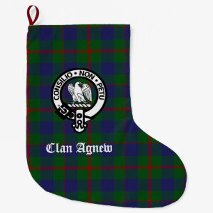 Scottish Clan Agnew Wappen & Tartan Großer Weihnachtsstrumpf