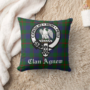 Scottish Clan Agnew Wappen & Tartan Kissen