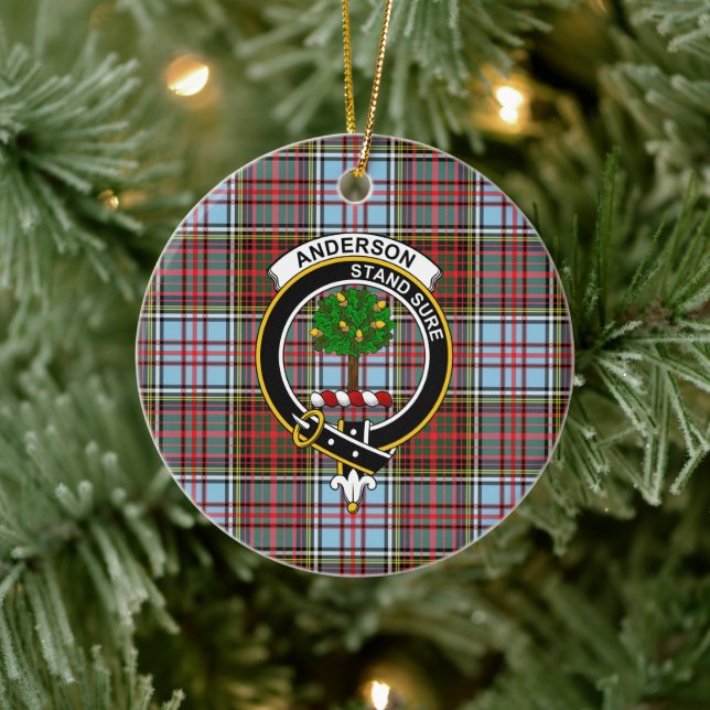 Scottish Clan Anderson Ancient Tartan und Wappen Keramik Ornament (Baum)