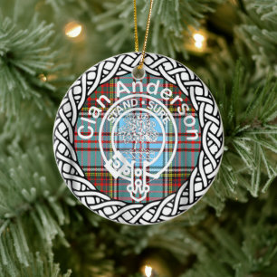 Scottish Clan Anderson Tartan und Wappen Keramik Ornament