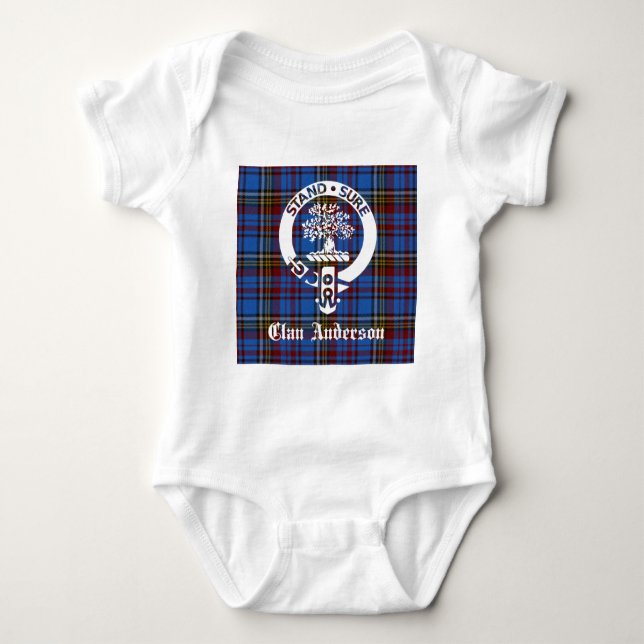 Scottish Clan Anderson Wappen & Tartan Baby Strampler (Vorderseite)