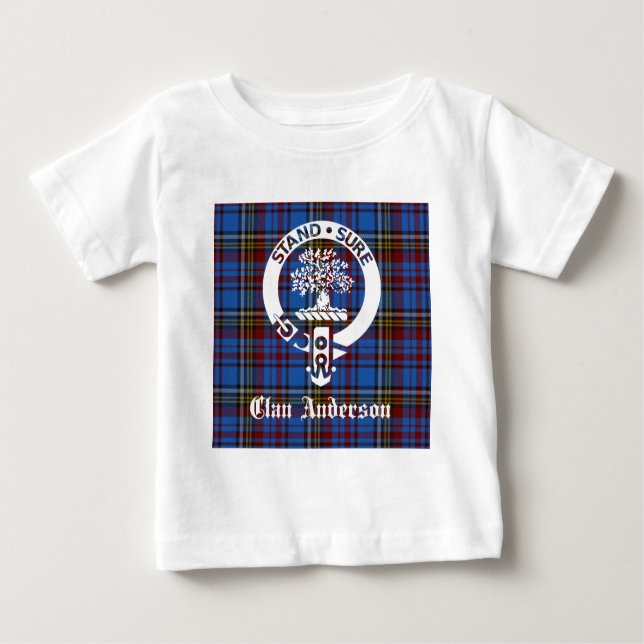 Scottish Clan Anderson Wappen & Tartan Baby T-shirt (Vorderseite)