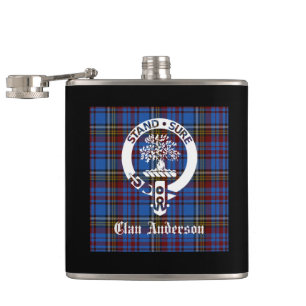 Scottish Clan Anderson Wappen & Tartan Flachmann