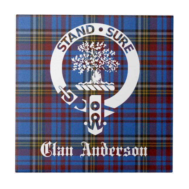 Scottish Clan Anderson Wappen & Tartan Fliese (Vorderseite)