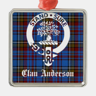 Scottish Clan Anderson Wappen & Tartan Ornament Aus Metall