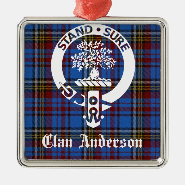 Scottish Clan Anderson Wappen & Tartan Ornament Aus Metall (Vorne)
