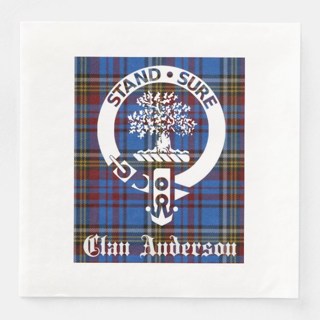 Scottish Clan Anderson Wappen & Tartan Serviette (Vorderseite)