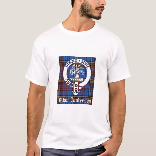 Scottish Clan Anderson Wappen & Tartan T-Shirt (Vorderseite)